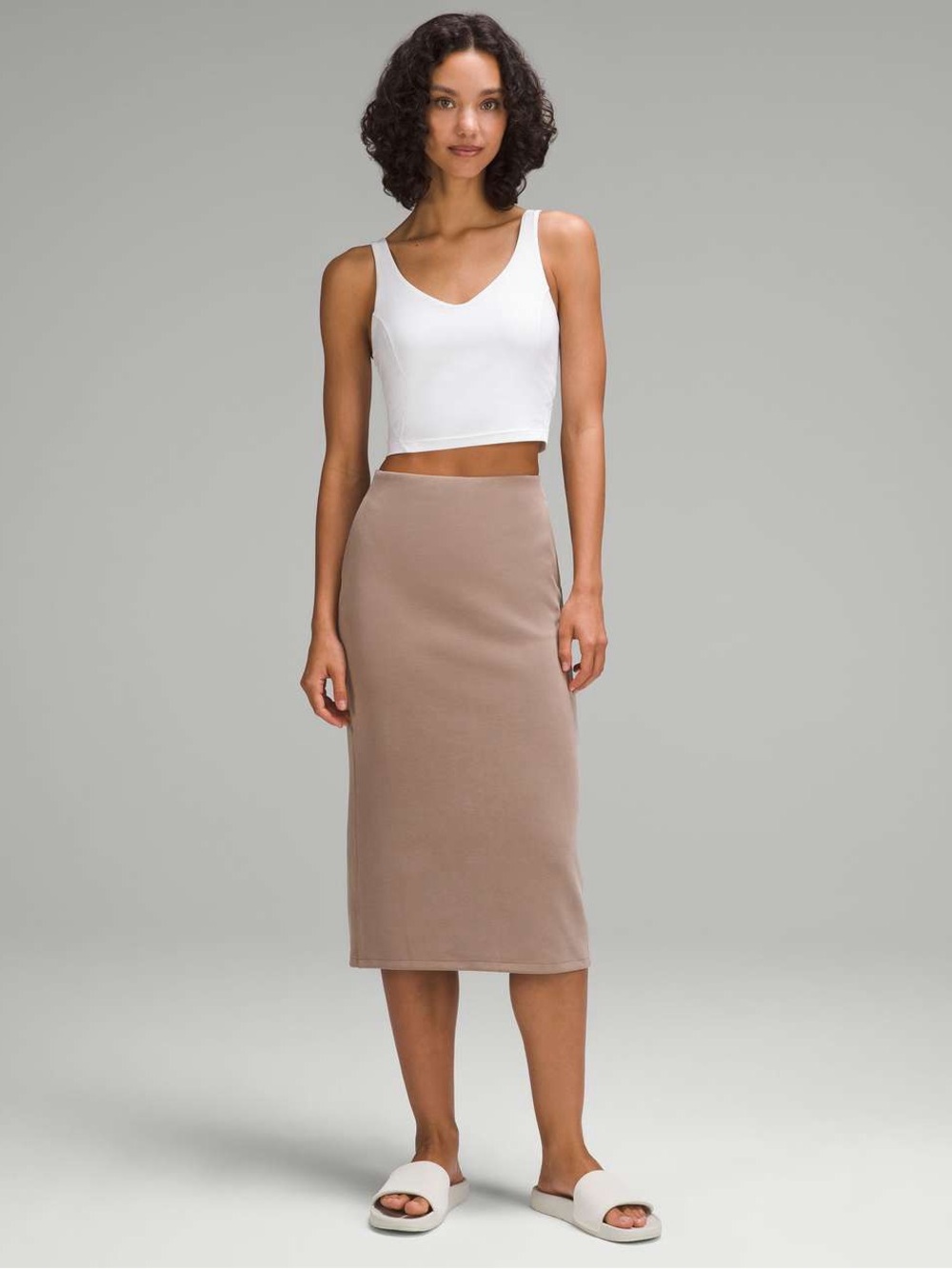 lululemon athletica Taupe Midi Pencil Skirt